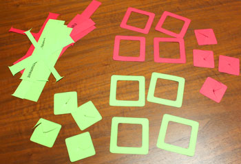 Eight Squares Wreath Ornament step 1 cut out shapes