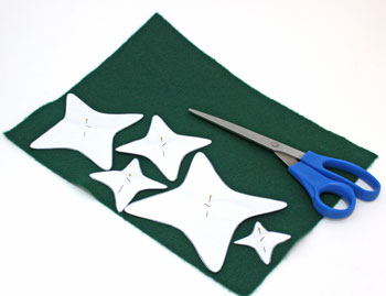 Felt and Chenille Wire Christmas Tree step 1 cut out pattern
