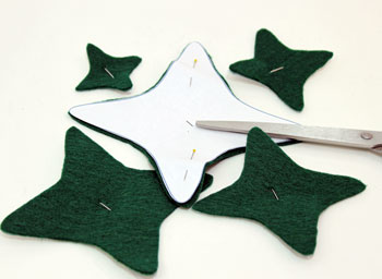 Felt and Chenille Wire Christmas Tree step 2 cut out shapes
