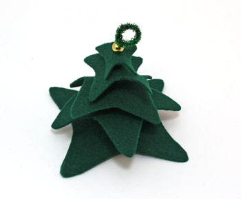 Felt and Chenille Wire Christmas Tree step 7 add bead and top wire loop
