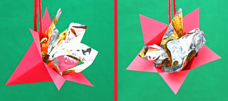 Five-point paper cone star step 12 hand to display
