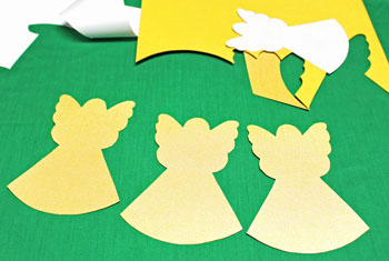 Folded Paper Angel step 2 cut angel shapes