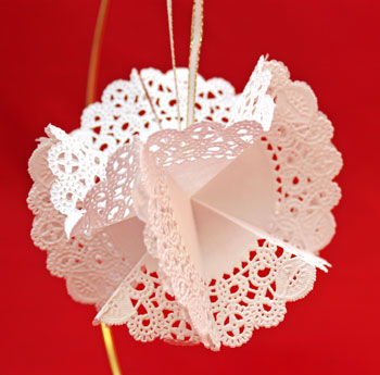 Folded Paper Doily Ornament step 13 hang the decoration to display