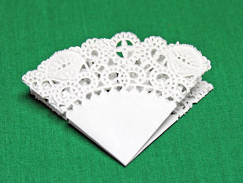 Folded Paper Doily Ornament step 4 shape folded