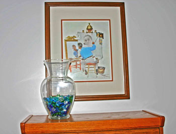 frugal fun crafts decorate with color glass vase with blue green marbles