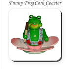 Funny Green Frog Cork Coaster on funEZ Bazaar
