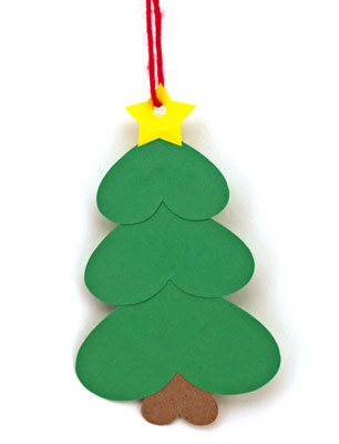 Heart Paper Christmas Tree Ornament step 7 hang as decoration