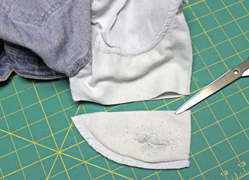 How to repair jeans pocket step 1 cut off the torn pocket area