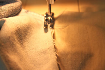 How to repair jeans pocket step 8 edge stitch to double sew seam