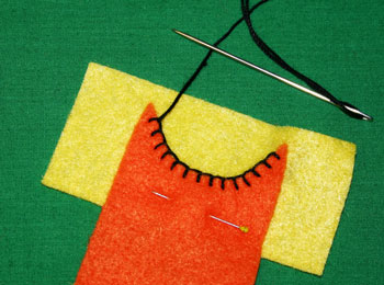 How to sew blanket stitch overlay step 11 pull thread taut