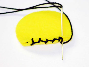 How to sew blanket stitch step 8 several stitches shown from edge view