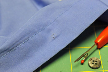How to sew on a button step 3 remove the loose threads