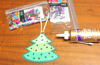 Layered Christmas Tree step 9 glue sequins to other side