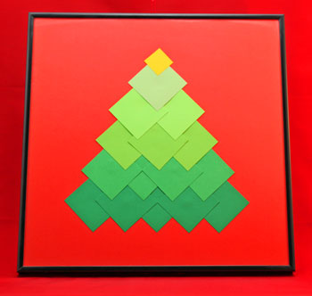 Ombre Squares Christmas Tree step 11 add a frame and display