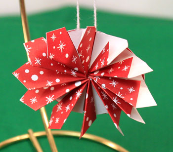 Paper Pinwheel Wreath Ornament