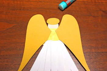 Paper Shapes Angel step 12 glue wings