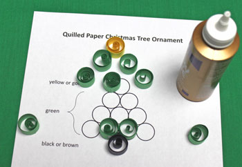 Quilled Paper Christmas Tree Ornament step 7 glue circles together