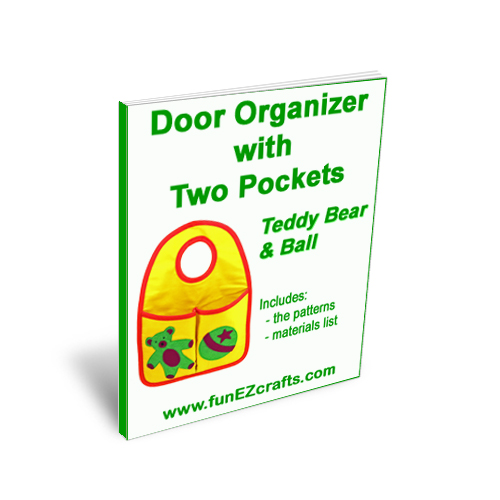 Door Organizer Two Pockets with Teddy Bear and Ball - Patterns Only