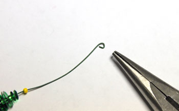 Tiny Christmas Tree Ornament step 6 bend wire end