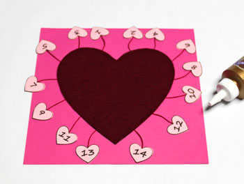 Valentine Advent Calendar step 13 glue backer board