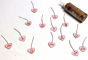 Valentine Advent Calendar step 8 form all 14 heart shapes